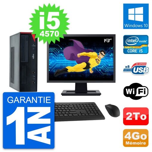 Fujitsu E520 DT 19-inch Computer - Intel i5, 4GB RAM, 2TB HDD, Windows 10, WiFi
