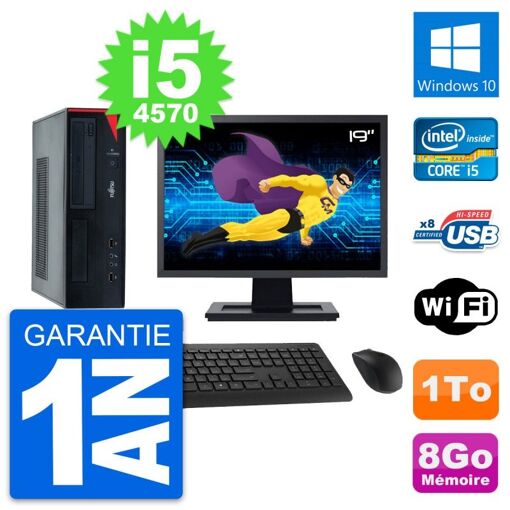Fujitsu E520 DT 19-Inch PC - Intel i5, 8GB RAM, 1TB HDD, Windows 10, WiFi