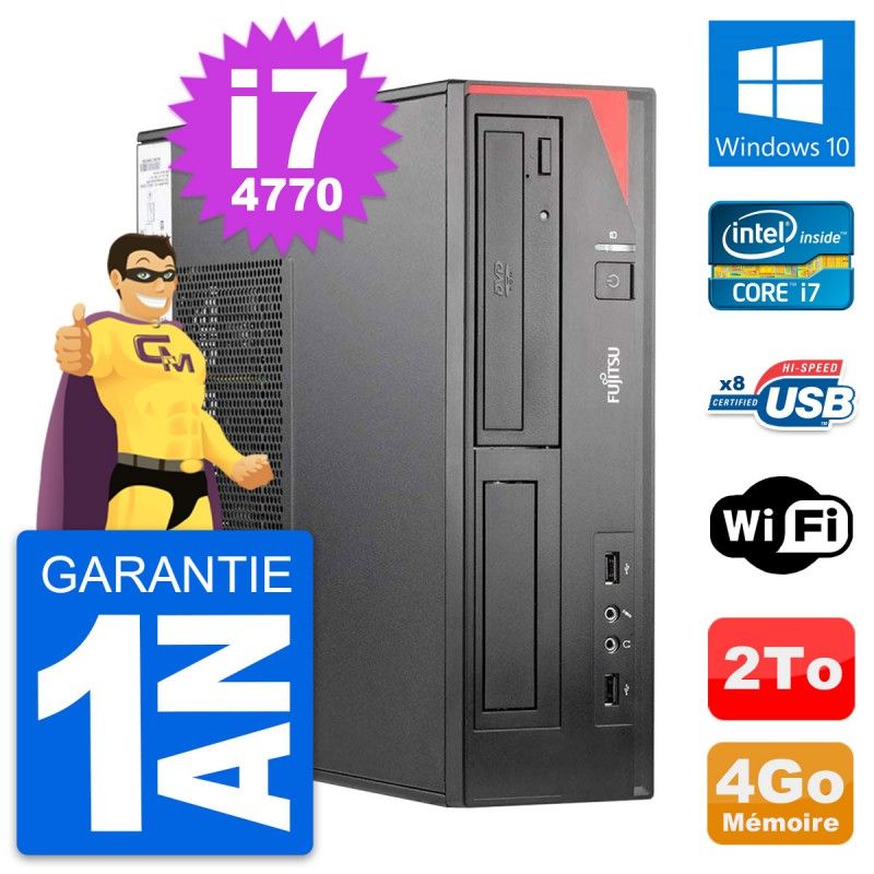 Fujitsu Esprimo E520 DT Desktop PC - Intel i7-4770, 4GB RAM, 2TB HDD, Windows 10, WiFi