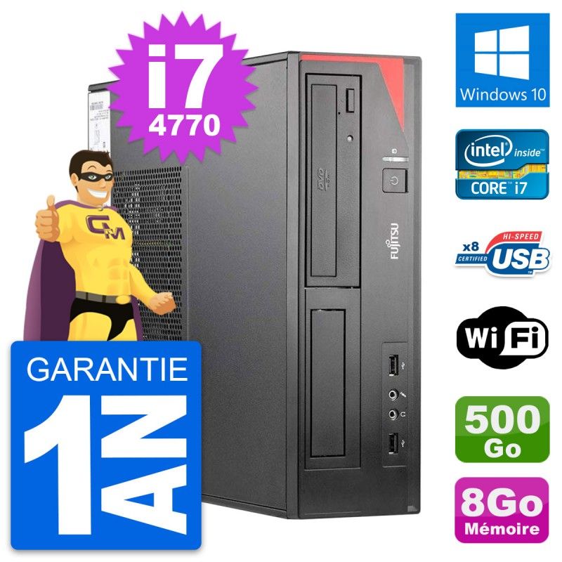 Fujitsu Esprimo E520 DT Desktop PC - Intel i7-4770, 8GB RAM, 500GB HDD, Windows 10, WiFi