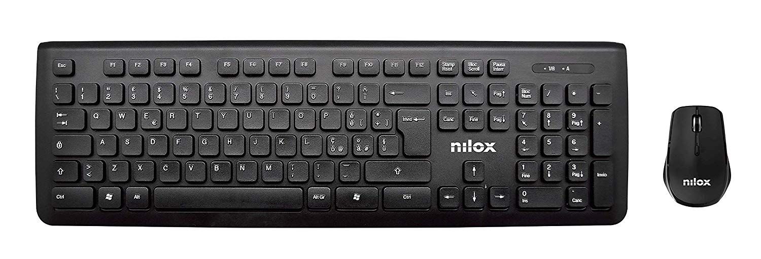 Kit clavier et souris sans fil Nilox, Noir