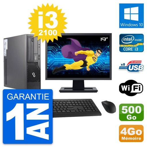 Computadora portátil Fujitsu E500 DT de 19 pulgadas - Intel i3, 4GB de RAM, 500GB HDD, Windows 10, WiFi