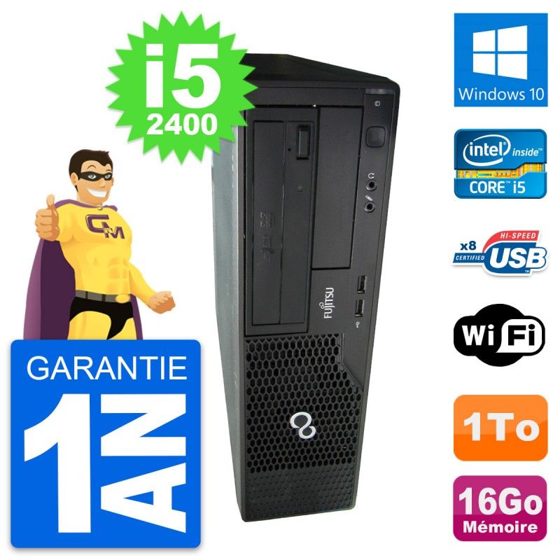 Fujitsu Esprimo E500 DT PC - Intel i5, 16GB RAM, 1TB HDD, Windows 10, Wifi