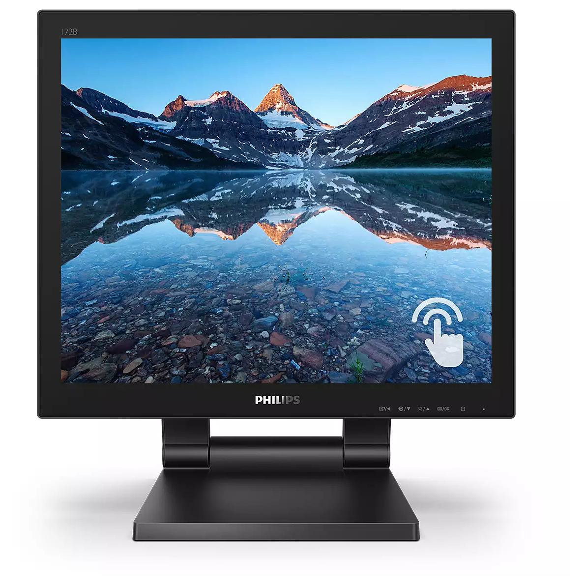 Philips B Line 172B9T - Écran LED - 17" - écran tactile - 1280 x 1024 @ 60 Hz - TN - 250 cd/m² - 1000:1 - 1 ms - HDMI, DVI, DisplayPort, VGA - haut-parleurs - texture noire