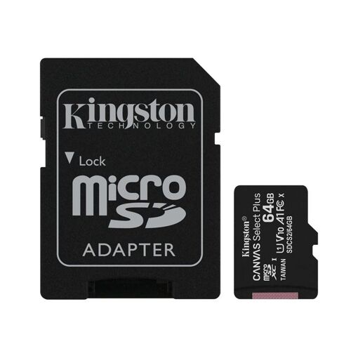 Kingston Canvas Select Plus 64GB MicroSDXC Card (UHS-I, Class 10) with Adapter