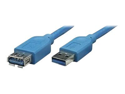 Câble d'extension USB IC Intracom - Type A Mascul à Type A Féminin - USB 3.0 - 1 cm - Moulé - Bleu