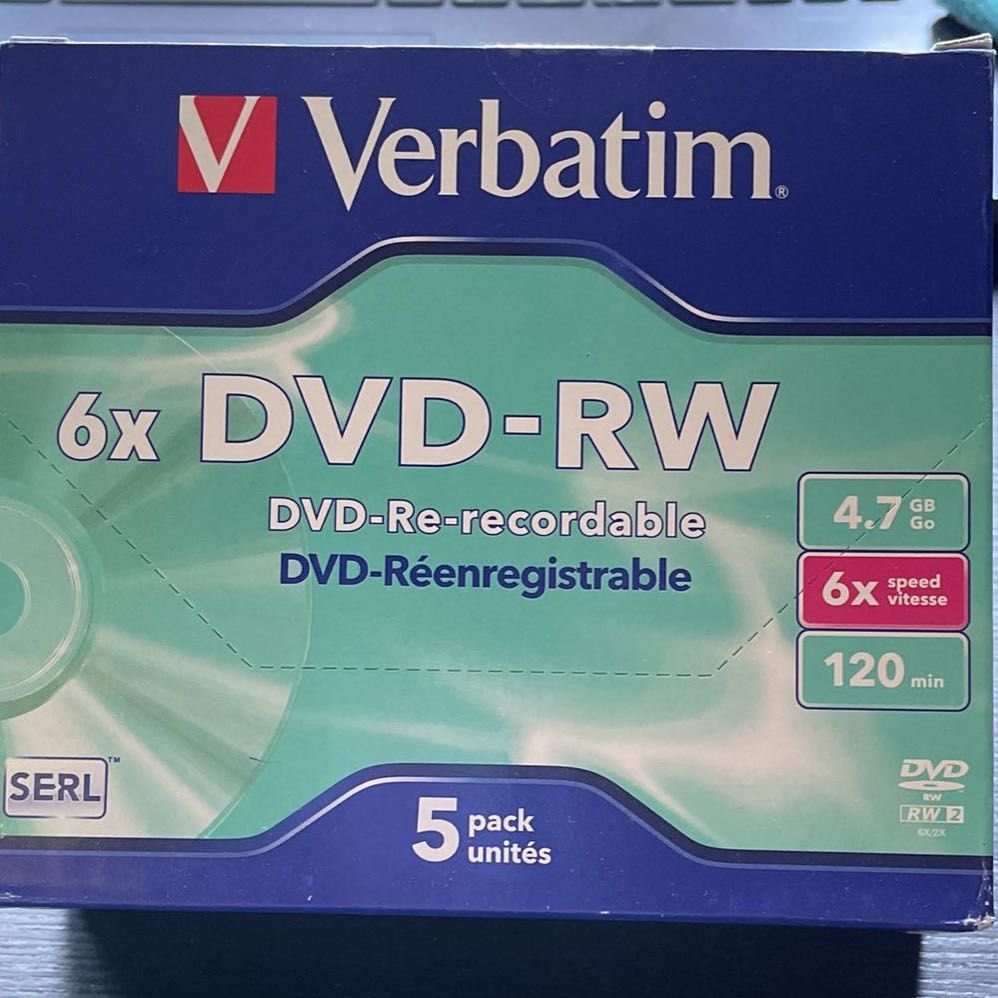 Verbatim 5x DVD-RW Discs 4.7GB 6x Speed