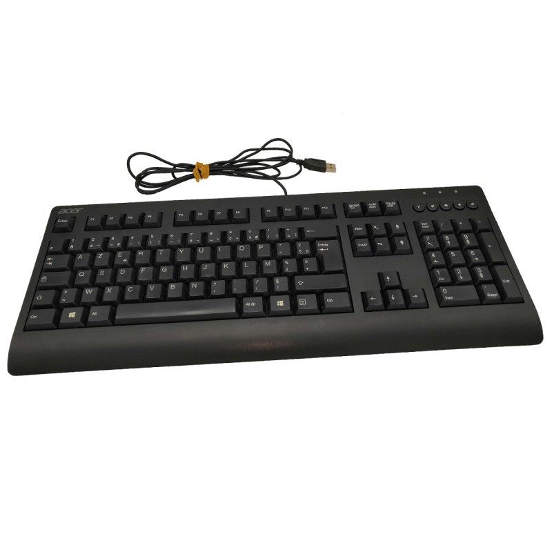Acer KB75211 AZERTY USB Keyboard, 120 Keys, Black