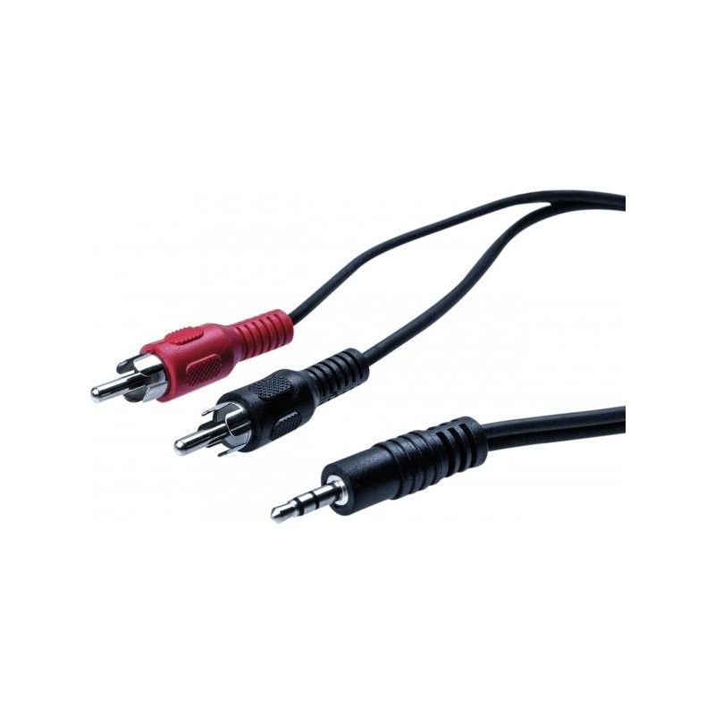 Dexlan Stereo Audio Cable 3.5mm to 2 x RCA, Black - 6ft