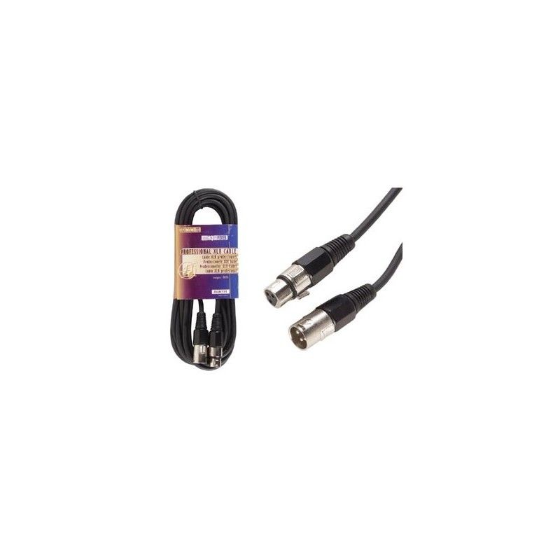 Câble XLR 3P Noir 6m (Male / Femelle)