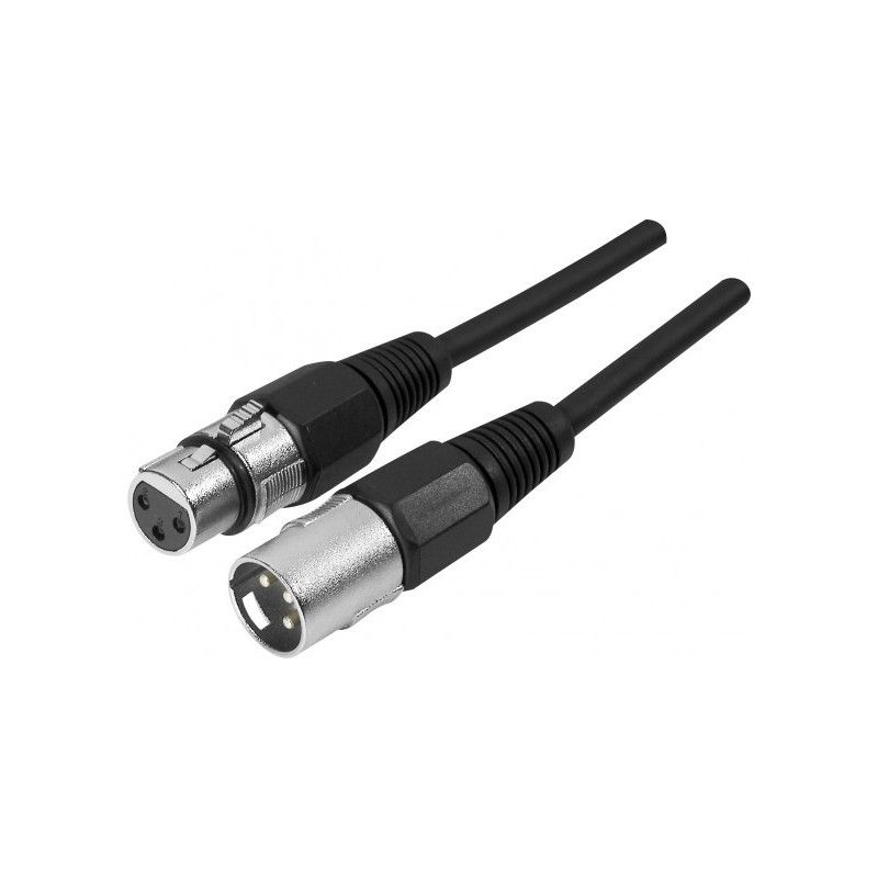 Câble XLR 3P, Noir, 1 mètre