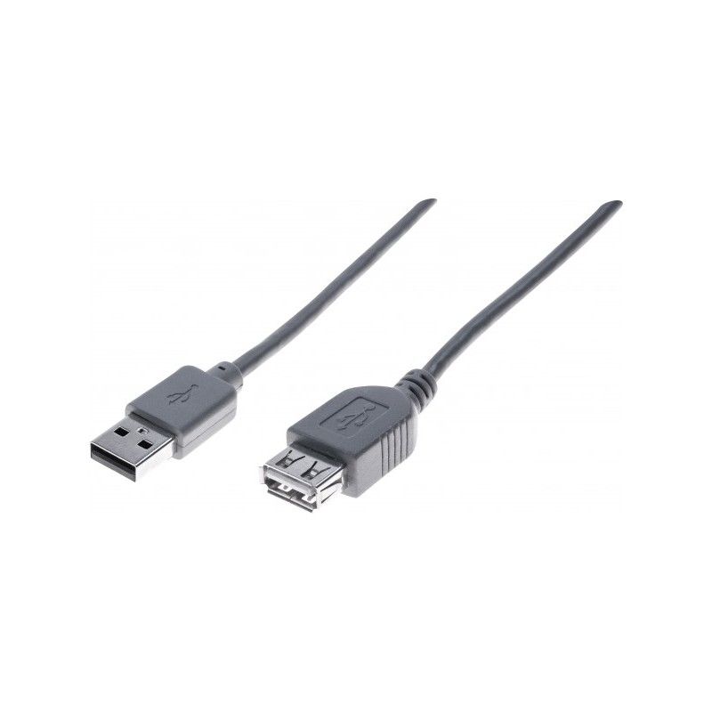 Dexlan Eco USB 2.0 Extension Cable - Grey (1.8m)