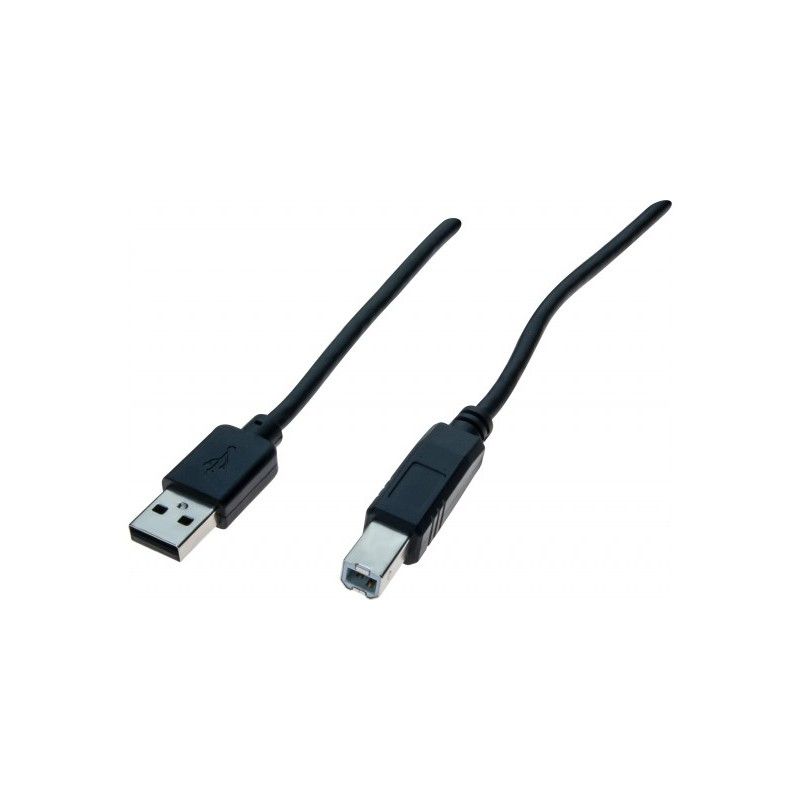 Dexlan USB 2.0 Cable - Black, 1.8m (Type A/B)