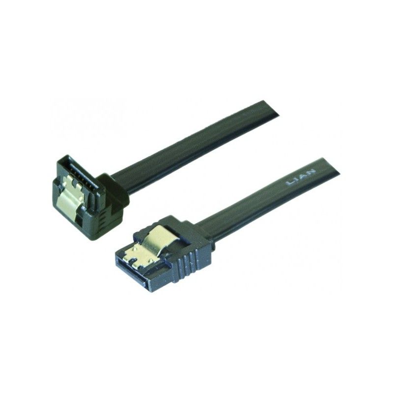 Dexlan Secured Low-Profile SATA Cable (Black) - 50 cm