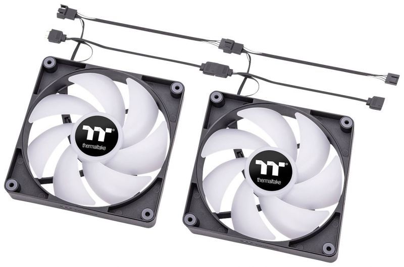 Ventiladores de enfriamiento Thermaltake CT140, pack de 2 (Blanco, CL-F149-PL12SW-A)