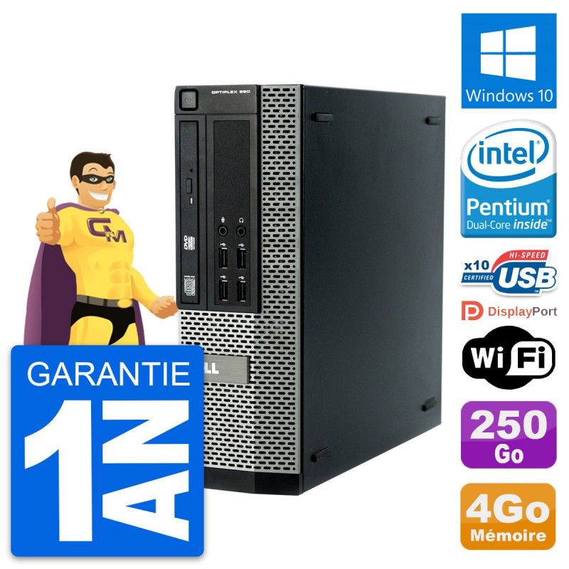 Computadora Dell OptiPlex 990 SFF - Procesador Intel G840, 4 GB de RAM, Disco Duro de 250 GB, Windows 10, WiFi