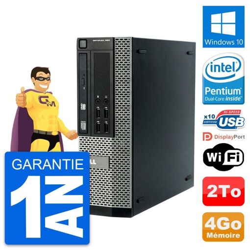 Dell OptiPlex 990 SFF Computer - Intel G840, 4GB RAM, 2TB Hard Drive, Windows 10, WiFi