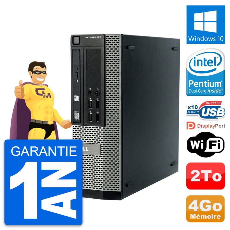 Dell OptiPlex 990 SFF Computer - Intel G840, 4GB RAM, 2TB Hard Drive, Windows 10, WiFi