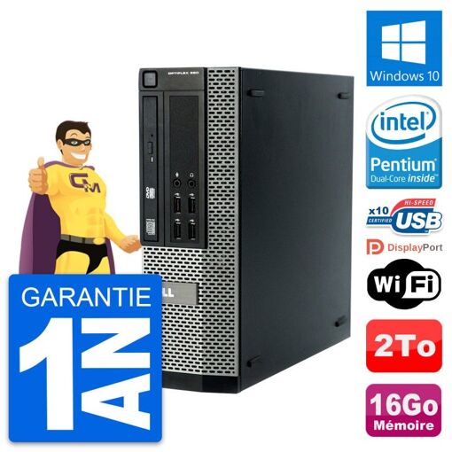 Dell OptiPlex 990 SFF Desktop PC - Intel Pentium G840, 16GB RAM, 2TB HDD, Windows 10, WiFi