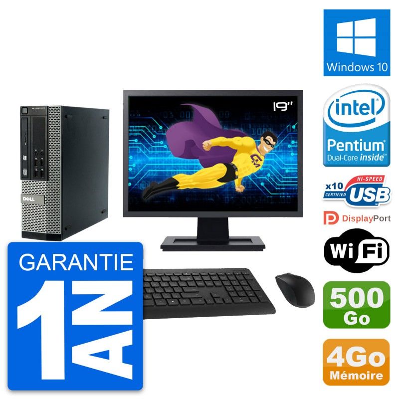 Computadora Dell Optiplex 990 SFF - Pantalla de 19', Procesador Intel G840, 4 GB de RAM, Disco duro de 500 GB, Windows 10, WiFi