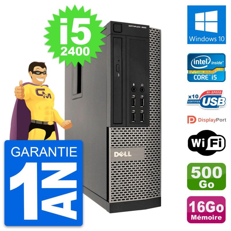 Dell OptiPlex 990 SFF Computer - Intel i5, 16GB RAM, 500GB HDD, Windows 10, WiFi