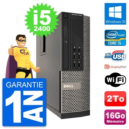 Dell OptiPlex 990 SFF PC - Intel i5-2400, 16GB RAM, 2TB HDD, Windows 10, WiFi