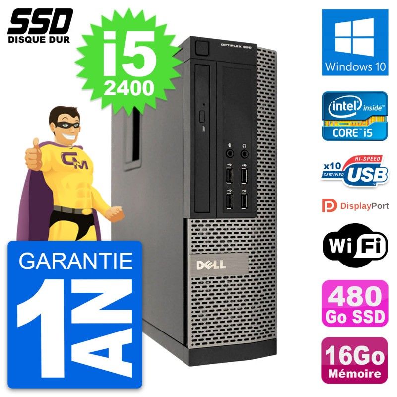 Dell OptiPlex 990 SFF Desktop PC - Intel Core i5, 16GB RAM, 480GB SSD, Windows 10, WiFi