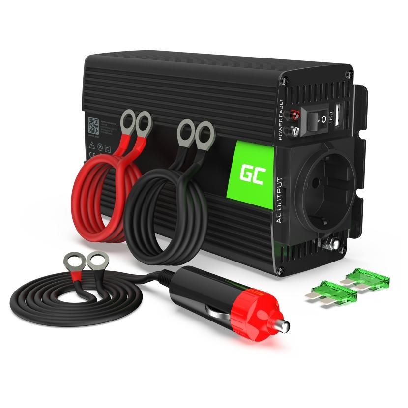 Green Cell 300W Auto Power Adapter & Inverter, Black