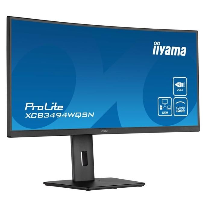 iiyama ProLite XCB3494WQSN-B5 - 34" Curved LED Monitor - UWQHD 3440 x 1440 @ 120Hz - VA Panel - 300 cd/m² - 0.4ms Response Time - HDMI, DisplayPort, USB-C - Speakers - Matte Black