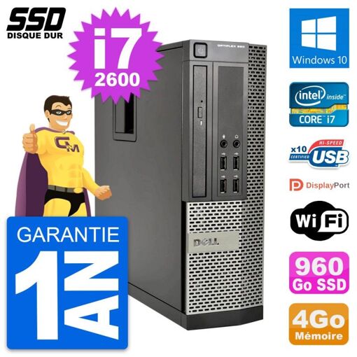 Dell OptiPlex 990 SFF - Intel Core i7, 4GB RAM, 960GB SSD, Windows 10, WiFi