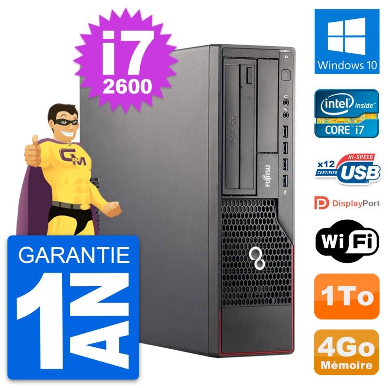 Fujitsu Esprimo E700 DT Desktop PC - Intel i7-2600, 4GB RAM, 1TB Hard Drive, Windows 10, WiFi