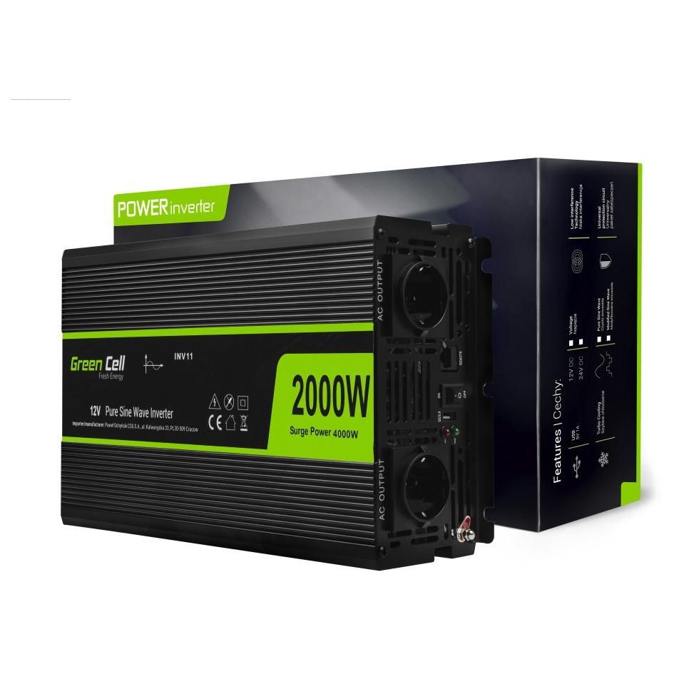 Green Cell INV11 2000W Power Adapter & Inverter, Black