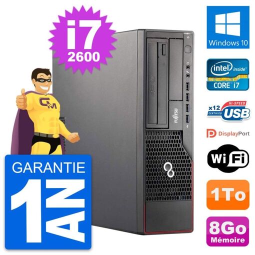 Fujitsu Esprimo E700 DT Desktop Computer - Intel i7-2600, 8GB RAM, 1TB HDD, Windows 10, WiFi