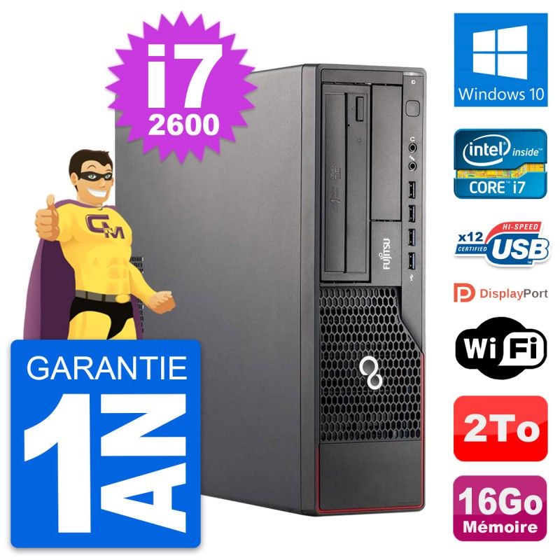 Fujitsu Esprimo E700 DT - Intel i7-2600, 16GB RAM, 2TB HDD, Windows 10, WiFi