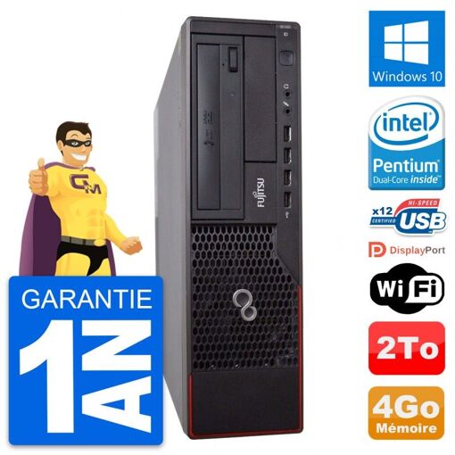 Fujitsu Esprimo E700 DT Desktop PC - Intel G630, 4GB RAM, 2TB HDD, Windows 10, WiFi