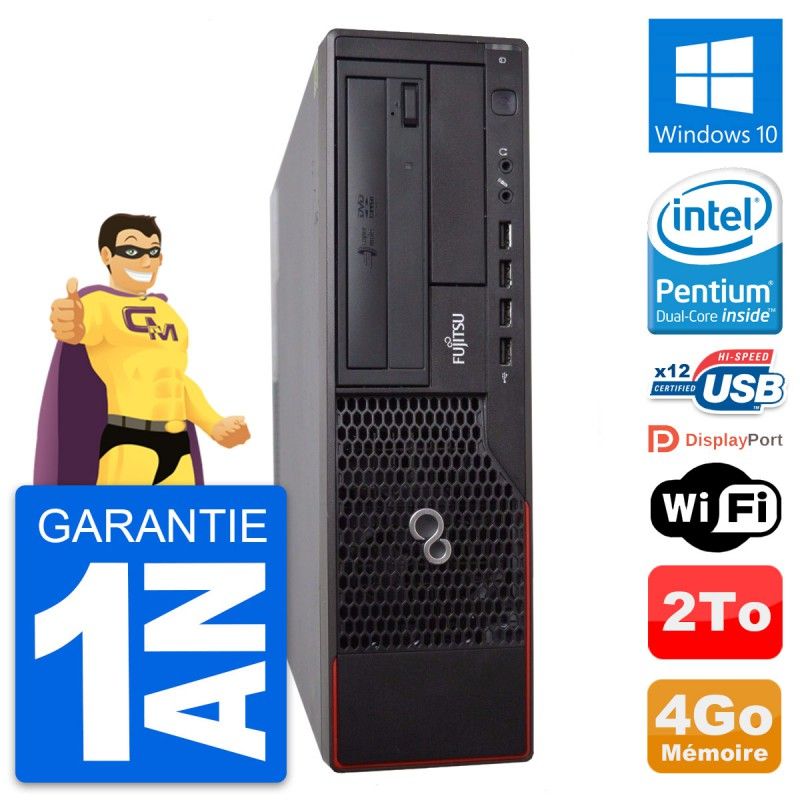 Fujitsu Esprimo E700 DT Desktop PC - Intel G630, 4GB RAM, 2TB HDD, Windows 10, WiFi