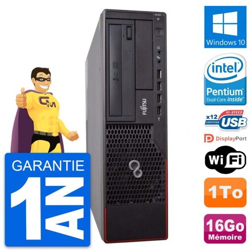 Fujitsu Esprimo E700 DT Desktop Computer - Intel G630, 16GB RAM, 1TB HDD, Windows 10, WiFi