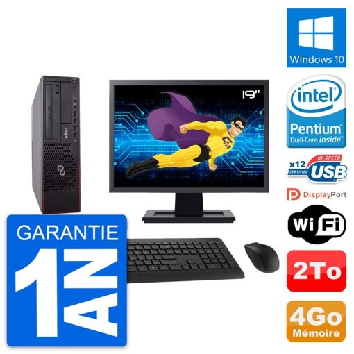 Fujitsu E700 DT 19-inch Screen, Intel G630, 4GB RAM, 2TB HDD, Windows 10, WiFi