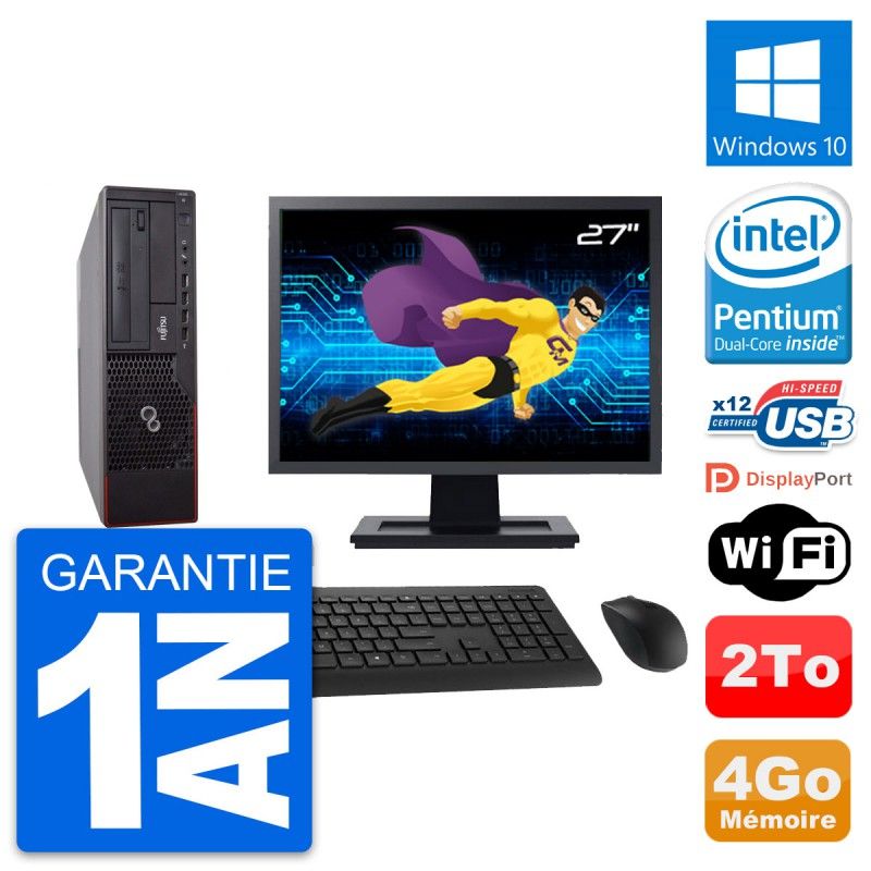 Fujitsu E700 DT 27-inch Screen, Intel G630, 4GB RAM, 2TB HDD, Windows 10, WiFi