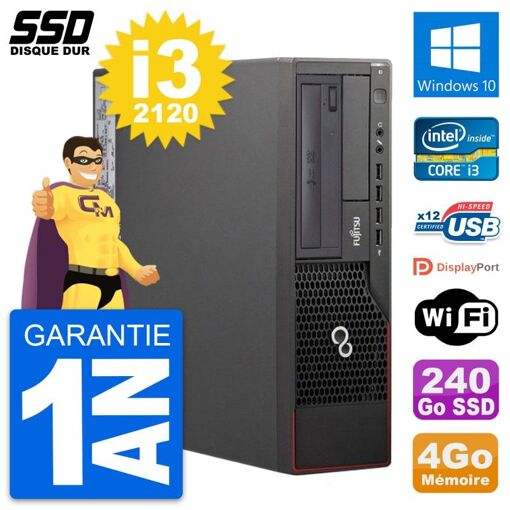 Fujitsu Esprimo E700 E90+ DT Laptop - Intel i3-2120, 4GB RAM, 240GB SSD, Windows 10, Wifi