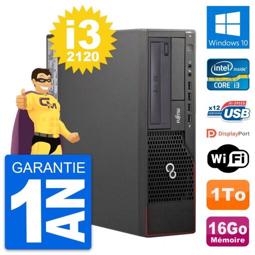 Fujitsu Esprimo E700 DT PC - Intel i3-2120, 16GB RAM, 1TB Hard Drive, Windows 10, WiFi