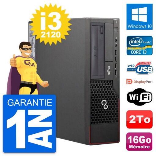 Fujitsu Esprimo E700 DT Desktop Computer - Intel i3-2120, 16GB RAM, 2TB Hard Drive, Windows 10, Wi-Fi