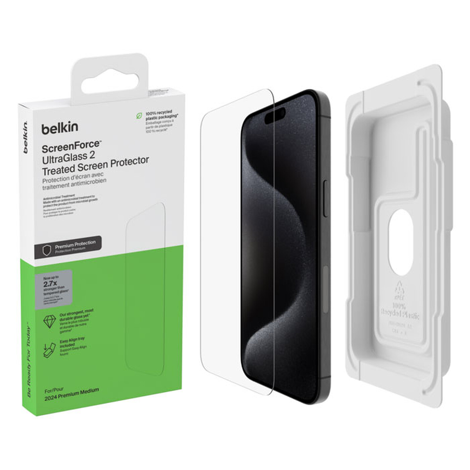 Protector de pantalla Belkin ScreenForce UltraGlass 2 para iPhone 16 Pro
