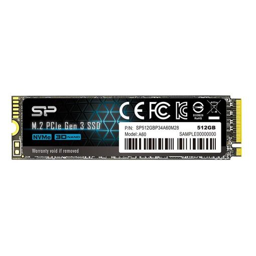 Unidad de estado sólido (SSD) Silicon Power de 512 GB, M.2, PCIe Gen3x4, NVMe (P34A60)