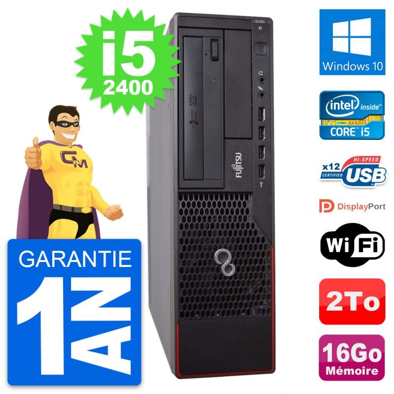 Fujitsu Esprimo E700 DT Desktop PC - Intel i5-2400, 16GB RAM, 2TB HDD, Windows 10, WiFi