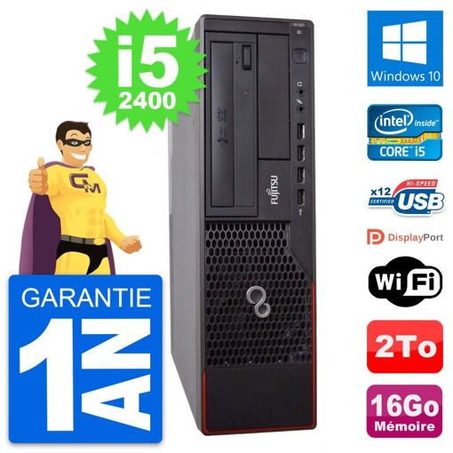 Fujitsu Esprimo E700 DT Desktop PC - Intel i5-2400, 16GB RAM, 2TB HDD, Windows 10, WiFi