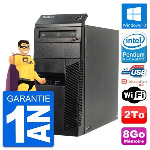 Lenovo ThinkCentre M83 Desktop PC - Intel Core i3-4170, 8GB RAM, 2TB HDD, Windows 10, WiFi