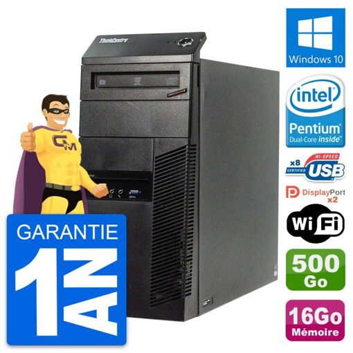Lenovo ThinkCentre M83 Desktop PC - Intel Core i3-4170, 16GB RAM, 500GB HDD, Windows 10, WiFi