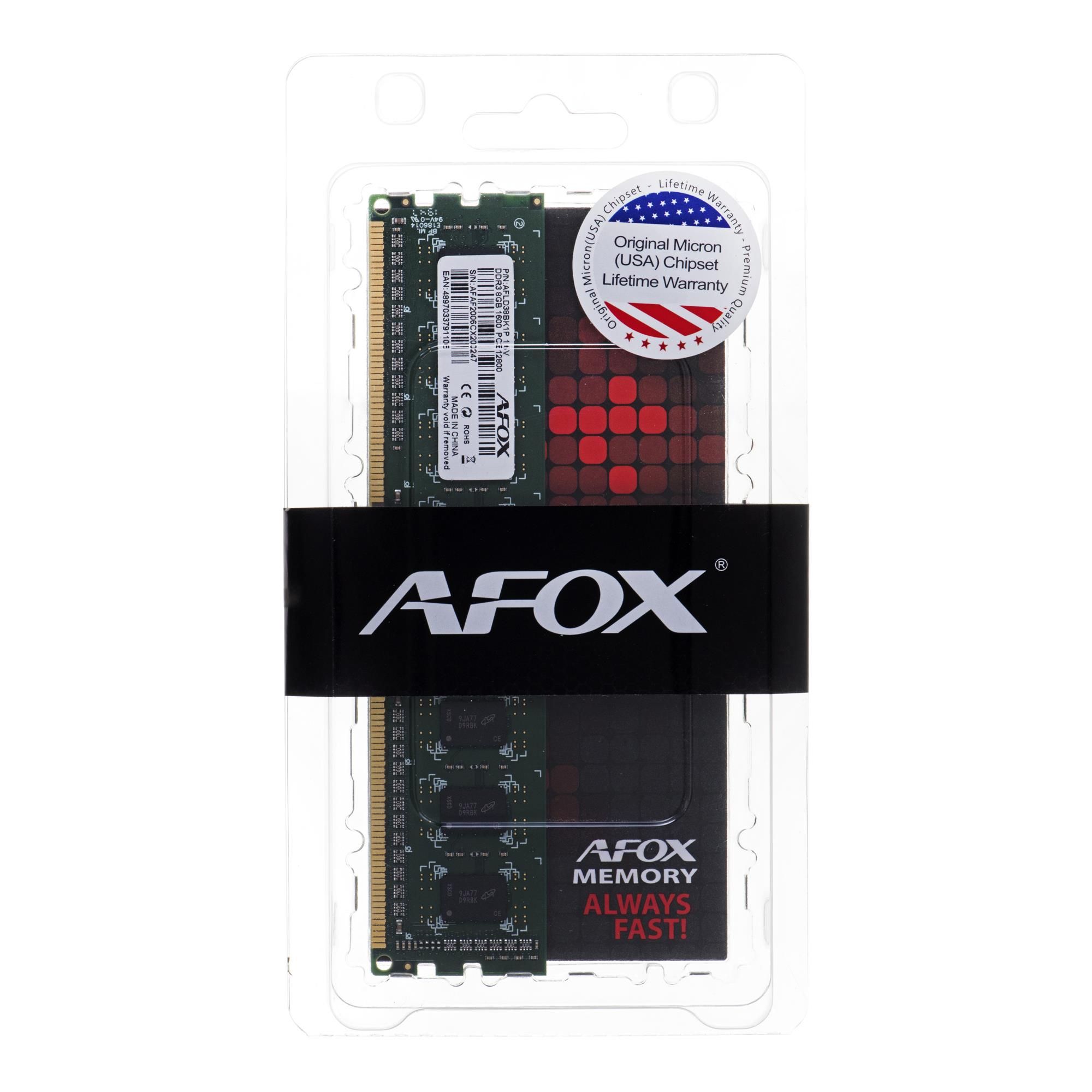 Afox DDR3 8GB 1600 UDIMM 8 Go 1600 MHz LV 1.35V Memory Module