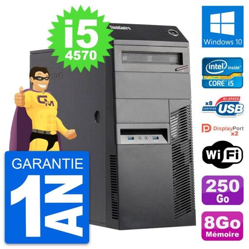 Lenovo ThinkCentre M83 Desktop PC - Core i5, 8GB RAM, 250GB SSD, Windows 10, WiFi
